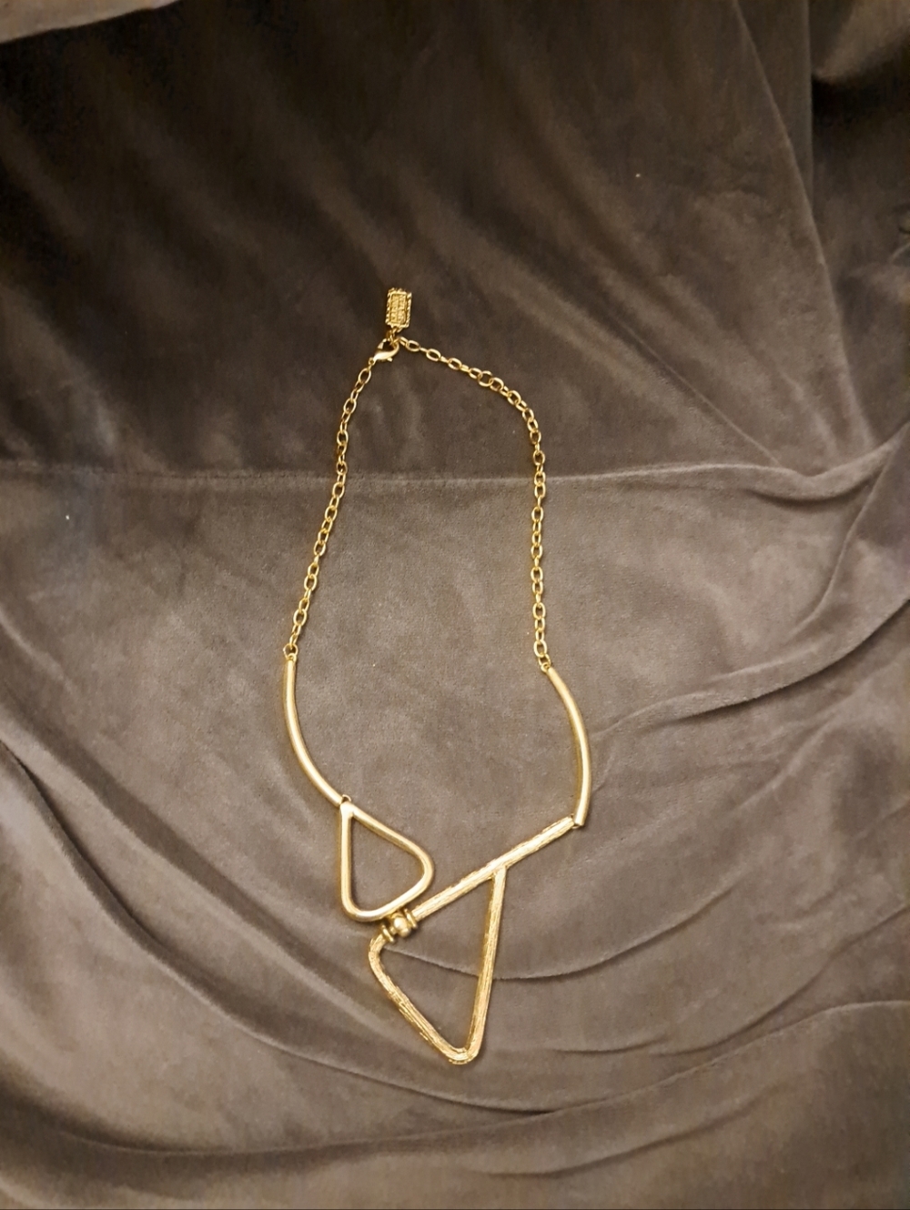 Karine Sultan 24K gold plated Bib Necklace #768 geometric Paris